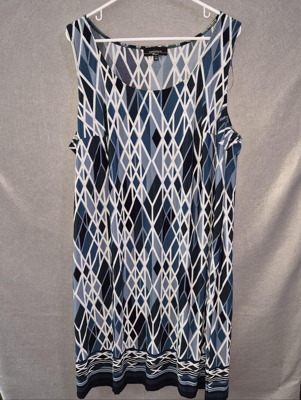 R&M Richards Geometric Print Sleeveless Midi/Maxi Dress – Size 18W